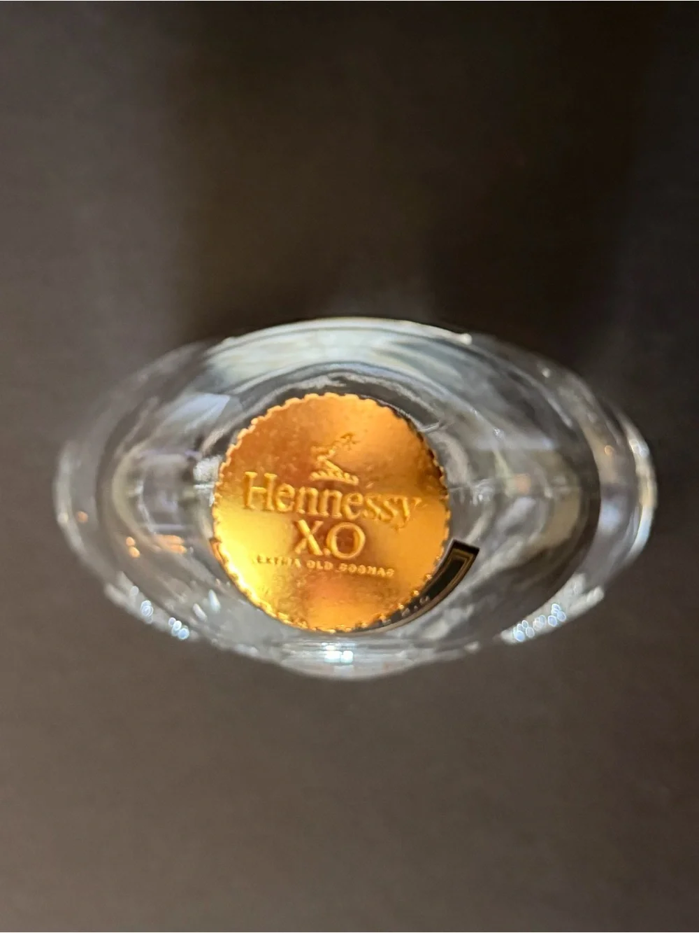Hennessy X.O Extra Old Cognac750ml Empty Glass Bottle with Gold Accents